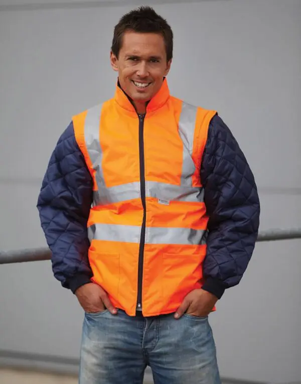 Fluo Quilted Jacket with Zip-Off Sleeves