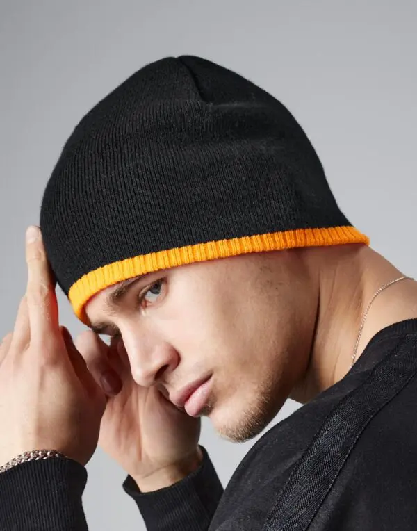 Two-Tone Beanie Knitted Hat