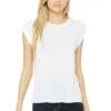 Women's Flowy Muscle Tee Rolled Cuff