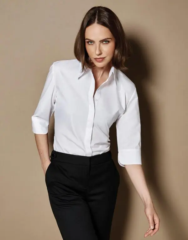 Women's Tailored Fit Continental Blouse 3/4 Sleeve