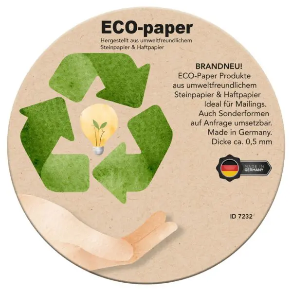 Untersetzer ECO-paper, 100 x 100 mm rund, ca. 0,5 mm dick