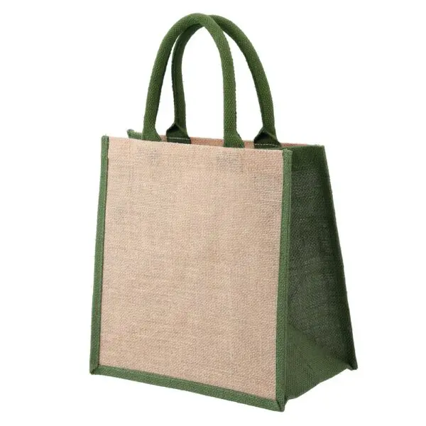 Brighton - Tasche aus Jute mit farbigen Seiten und Henkeln