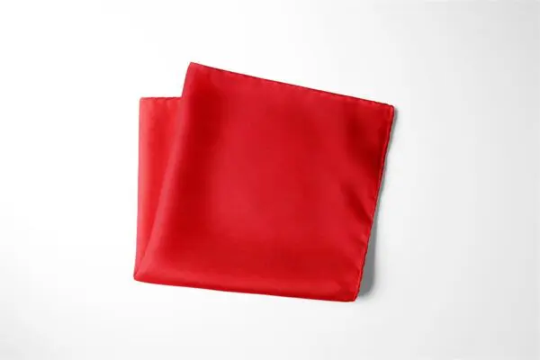 Herren Einstecktuch aus Satin - Einstecktuch uni Einstecktücher in Größe 30 x 30 cm - 100% Mikrofaser - Rot