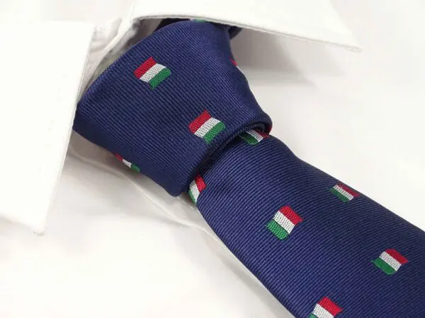 Krawatte für Herren aus Mikrofaser - Elegant und Schmal - Handgefertigt in Italien - Italien Flagge 150 x 7 cm - blau grün weiß rot