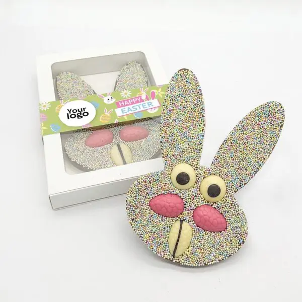 Schokolade Happy Osterhase (180g) + Logo