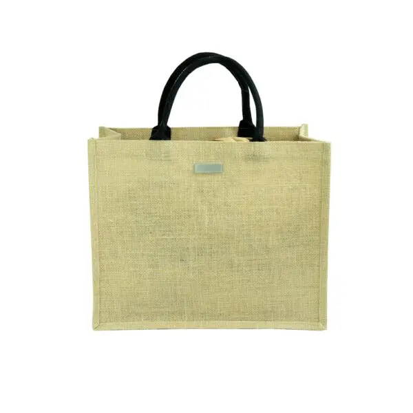 Swiss Ethno Jute Shopping Tasche