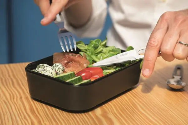 Bento 'Akita', schwarz, mit Bambusdeckel