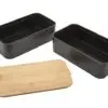 Bento 'Mihara', schwarz, mit Bambusdeckel