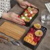 Bento 'Mihara', schwarz, mit Bambusdeckel