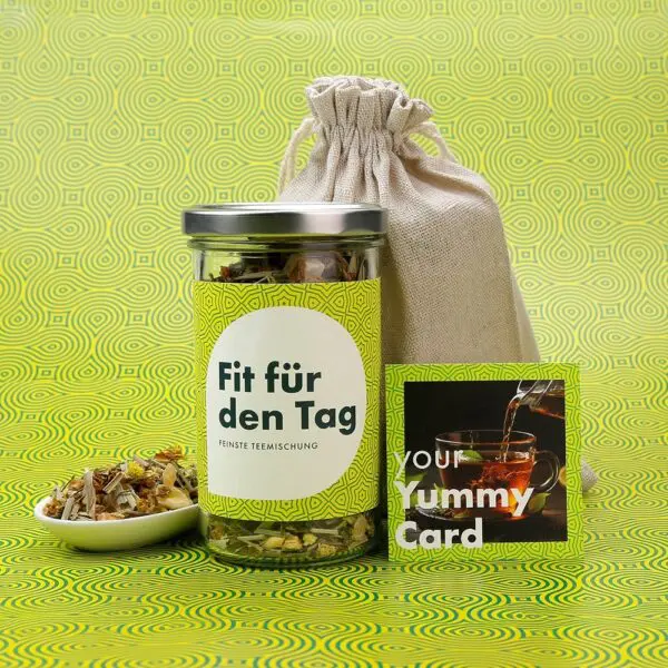 Teemischung Einzelglas im Säckchen „Fit für den Tag“ #maxi