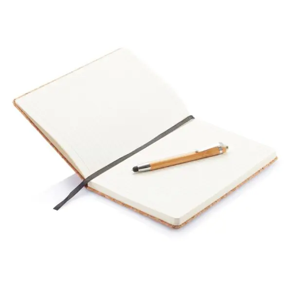 Notizbuch Kork A5 mit Bambus Stift und Stylus