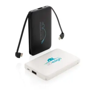 Powerbank 5.000 mAh mit integriertem Kabel