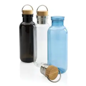 RCS rPET Flasche with Bambusdeckel und Griff