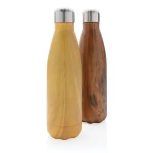 Vakuumisolierte Stainless Steel Flasche mit Holzoptik