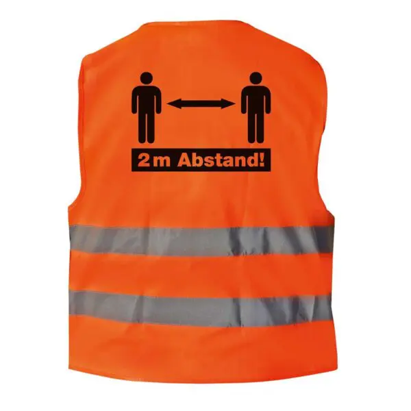 Warnweste 2 Meter Abstand - Mit eigenem Logo vorne