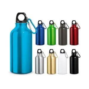 Aluminium-Sportflasche LANDSCAPE. mit Karabiner 400 ml