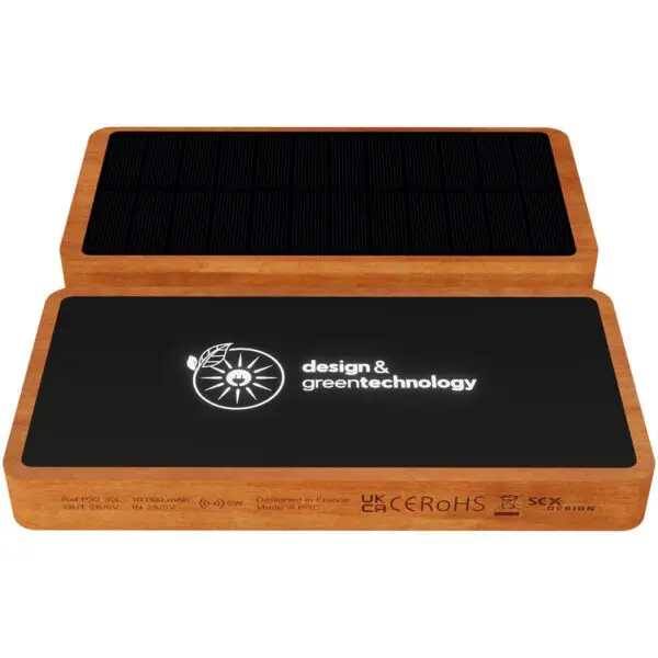 Solar-Powerbank SCX.design P32 10.000 mAh mit Leuchtlogo