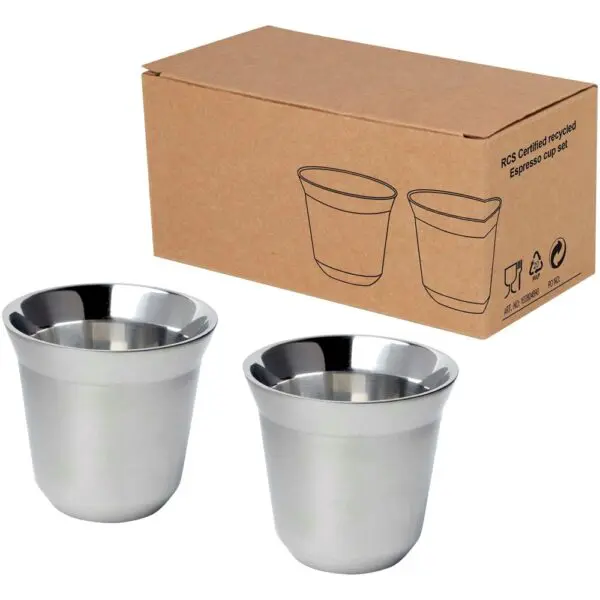 Espressotassen Duo 80 ml RCS-zertifiziertes Set aus Edelstahl