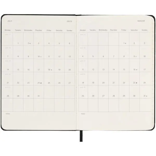 Moleskine Hardcover 12 Monate Tageskalender , Pocket-Format