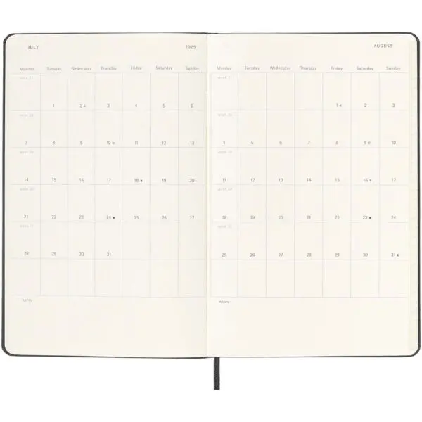 Moleskine Hardcover 12 Monate Wochenkalender L vertikal