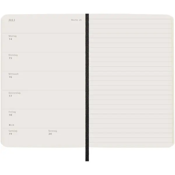 Moleskine Softcover 12 Monate Wochenkalender, Pocket-Format – Deutsch