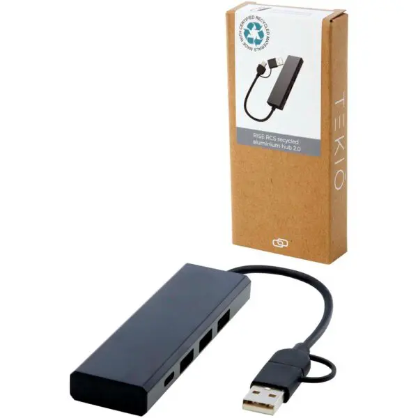 Rise USB 2.0 Hub aus recyceltem RCS Aluminium