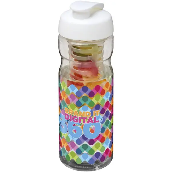 Sportflasche H2O Active® Base 650 ml mit Klappdeckel und Infusor