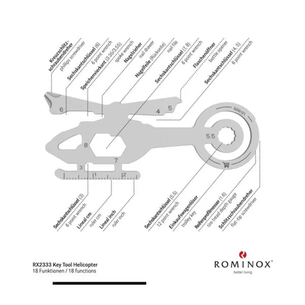 ROMINOX® Key Tool // Helicopter - 18 Funktionen