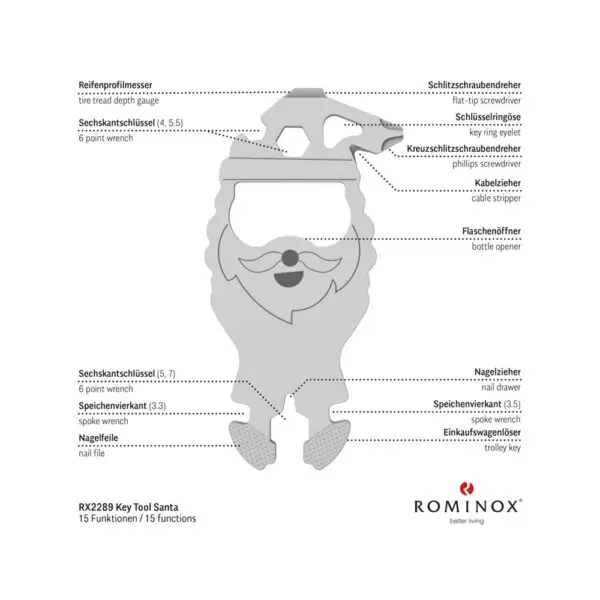 ROMINOX® Key Tool // Santa - 15 functions (Weihnachtsmann)