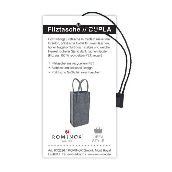 ROMINOX® Vegane Filztasche // Dupla