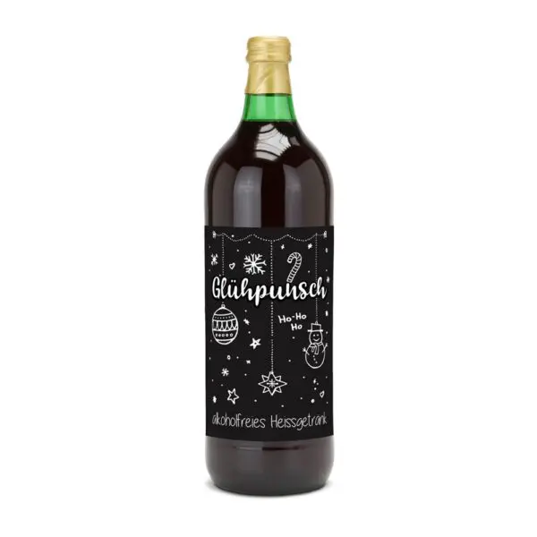 Glühpunsch, alkoholfrei - Flasche grün, mit Schraubverschluss, 1 l