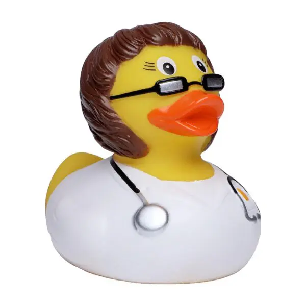 Quietsche-Enten-Doktor-Brünette