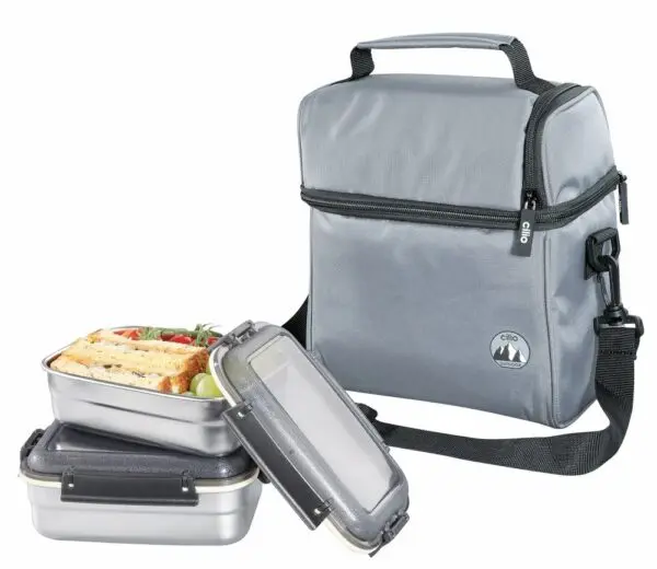 Cilio Isoliertasche ROCCA mit Lunchboxen grau