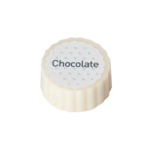 Schokolade Logo-Praline aus weiß