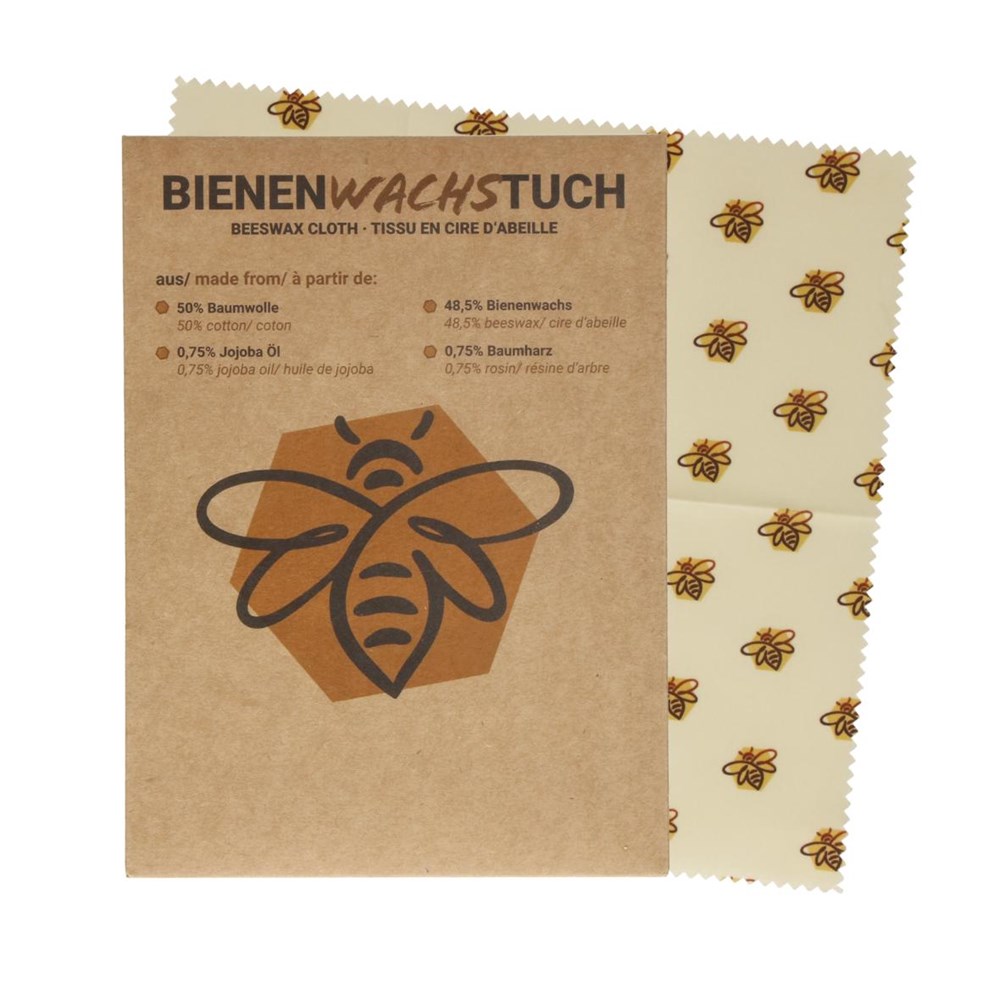 mittig unterhalb Bienenmotiv auf Verpackung