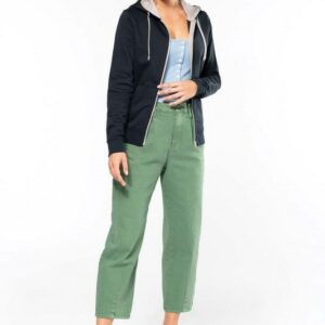 Kariban DAMEN-KAPUZENSWEATSHIRT BICOLOR mit Reißverschluss