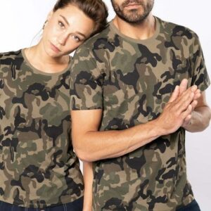 Kariban Damen-T-Shirt Camo mit kurzen Ärmeln