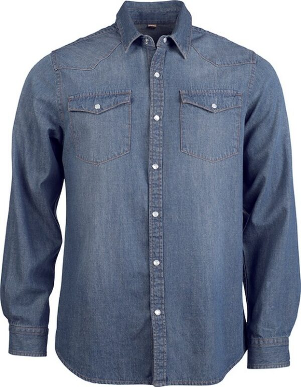 Kariban HERREN DENIM-HEMD LANGARM