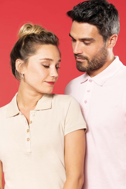 Kurzarm-Poloshirt. Kariban Damen Baumwollpiqué.