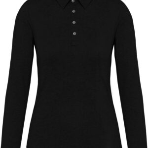 Langarm-Polohemd Kariban für Damen aus Jersey