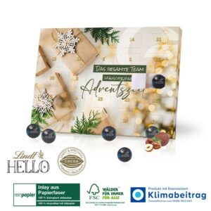 Tisch-Adventskalender Lindt „HELLO“, Inlay aus Papierfaser