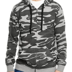 Burnside - Full Zip Camo Hooded Sweat Jacket