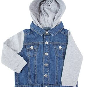 Jacket Larkwood - Denim With Fleece Hood And Sleeves