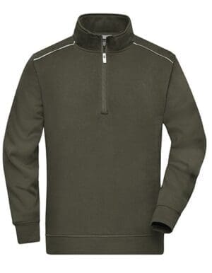 James&Nicholson - Workwear Half-Zip Sweat - SOLID