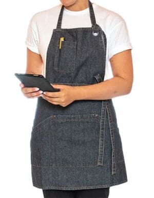 Le Chef - Utility Apron Bib Washed Denim