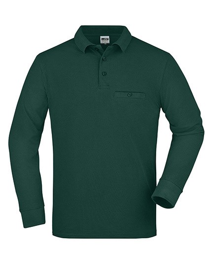 Polo James&Nicholson - Men´s Workwear Pocket Longsleeve