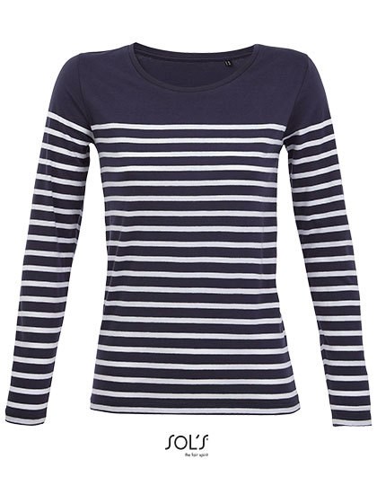 SOL´S - Women´s Long Sleeve Striped T-Shirt Matelot