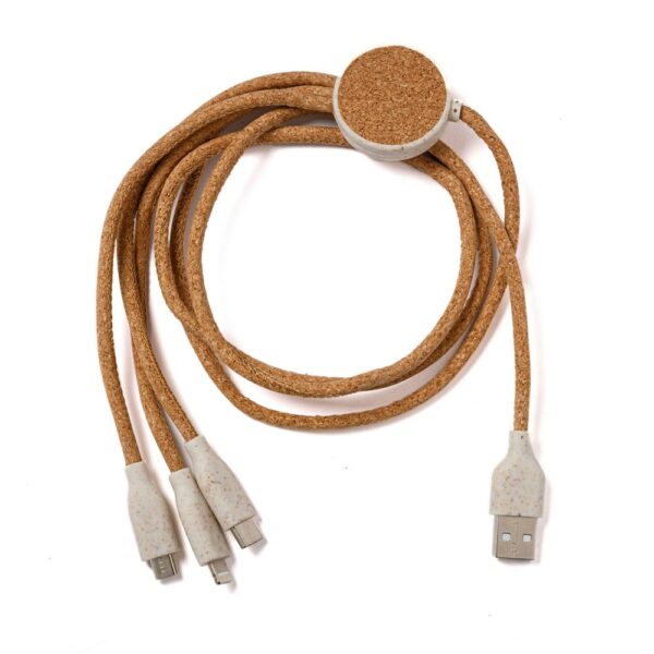 3 in 1 USB-Kabel aus Kork