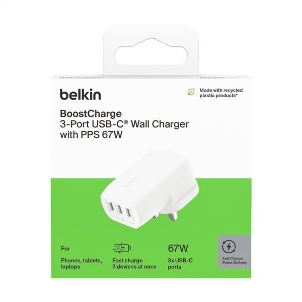 Belkin BoostCharge 3-Port Wall Charger Ladestecker