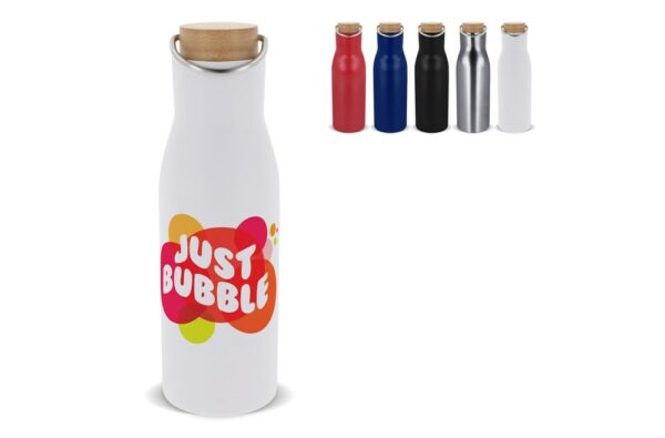 Isolier-Flasche mit Bambusdeckel, 500ml